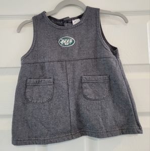 New York Jets Girls Charcoal Gray Jumper-Sweatshirt Material Fan wear Dress